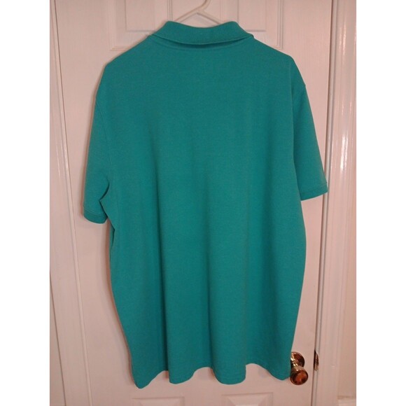 Mens Saint John's Bay Polo Shirt Short Sleeve Teal XL - Picture 2 of 4